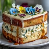 Spring Cake Edible Flowers Lemon
