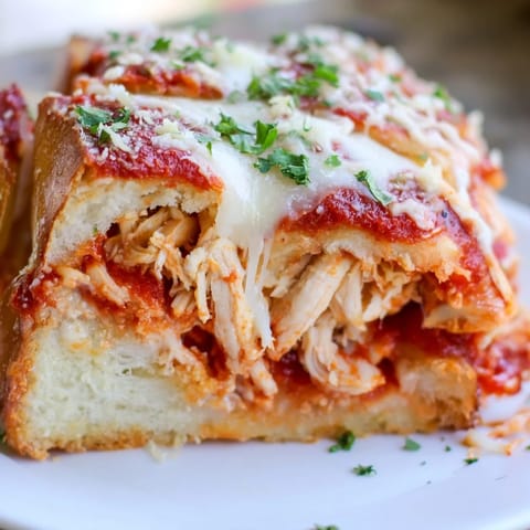 Chicken Parm Stuffed Garlic Bread