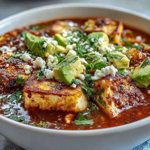 Sopa Azteca served with lime wedges and fresh cilantro over a smoky tomato-chile broth.
