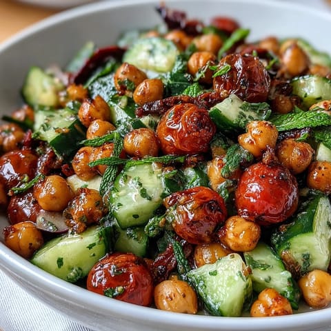 Healthy Easy Cucumber Chickpea Salad