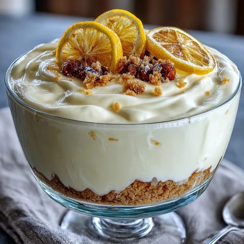Lemon mousse with shortbread