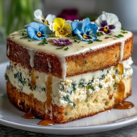 Spring Cake Edible Flowers Lemon