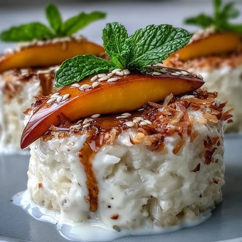 Creamy Coconut Mango Sticky Rice Cups dessert, perfect for a sweet, tropical treat.
