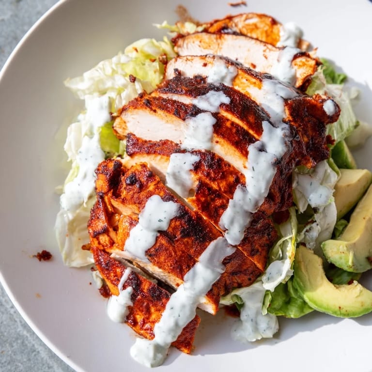 Golden-brown smoky chipotle chicken wrapped in a warm flour tortilla with crisp lettuce and ripe avocado, garnished with cilantro and served alongside a bowl of creamy Greek yogurt dip.