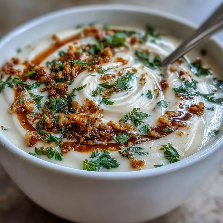 Velvety roasted celeriac soup, topped with toasted hazelnuts for incredible texture.
