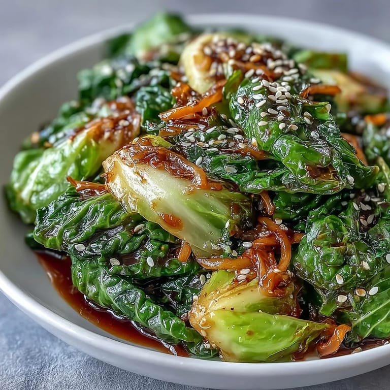 Brightly colored julienned carrots mingle with crisp green cabbage for vibrant texture.