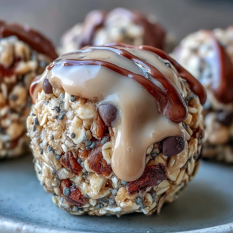 No-bake peanut butter oat bites, sweetened with honey and loaded with mini chocolate chips for a satisfying snack.
