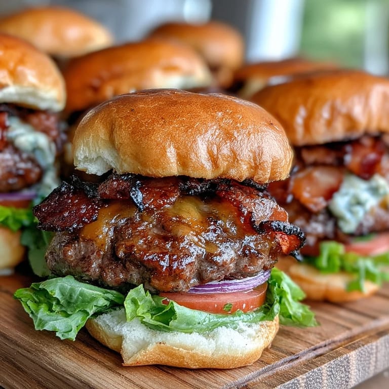 These easy Father's Day bacon burger sliders are grilled to perfection.