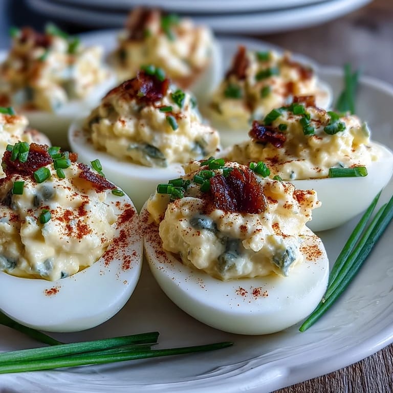 Tangy sweet pickle relish deviled eggs, freshly garnished with paprika, ready to be served.
