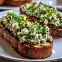 Fava bean and mint bruschetta: vibrant spring appetizer on smoky grilled sourdough.